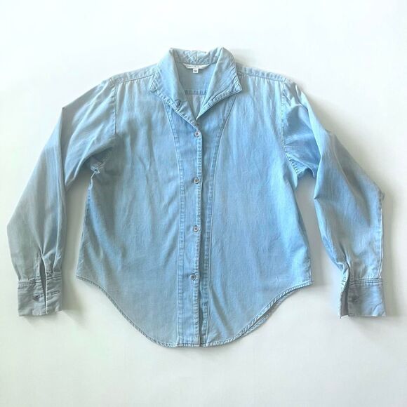 vintage Connie Roberson light wash denim button-up shirt - Picture 1 of 7